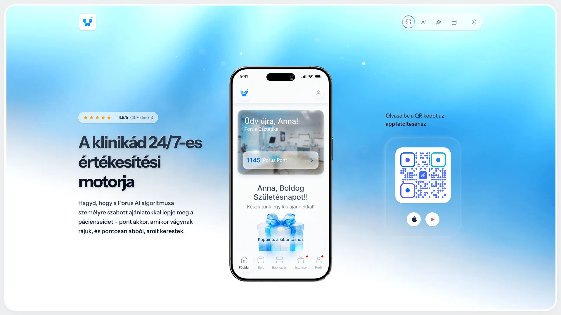 weboldal redesign előtte utána - Porus AI